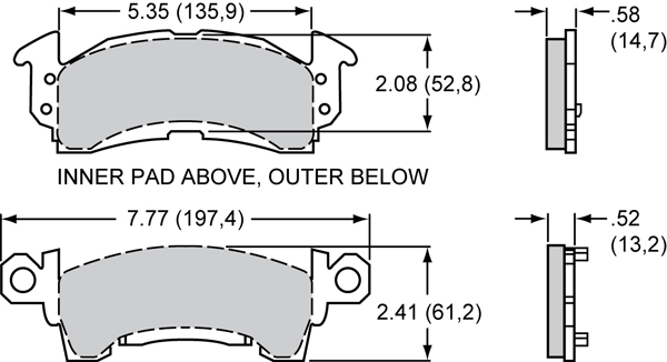 Wilwood High Performance Disc Brakes Brake Pad Part Number 15C 4419K